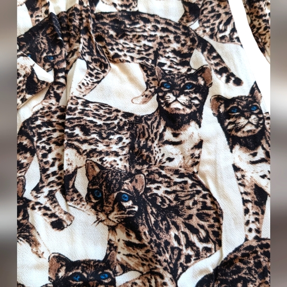 H&M dress, Size 2. White with brown cat pattern. - Picture 3 of 9